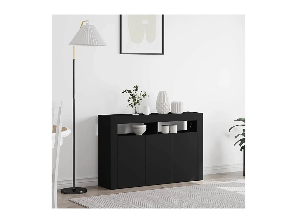 Buffet Noir 116 x 30 x 75 cm Bois d'ingénierie