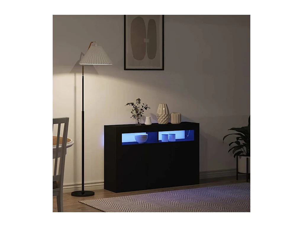 Buffet Noir 116 x 30 x 75 cm Bois d'ingénierie