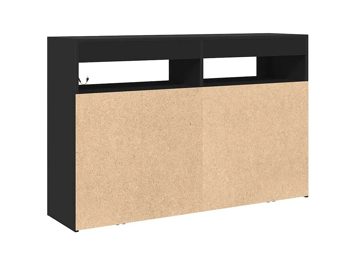 Buffet Noir 116 x 30 x 75 cm Bois d'ingénierie