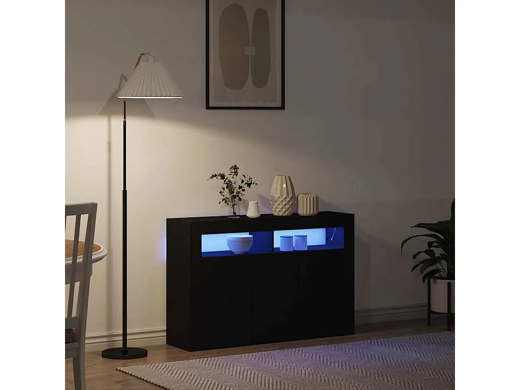 Buffet Noir 116 x 30 x 75 cm Bois d'ingénierie