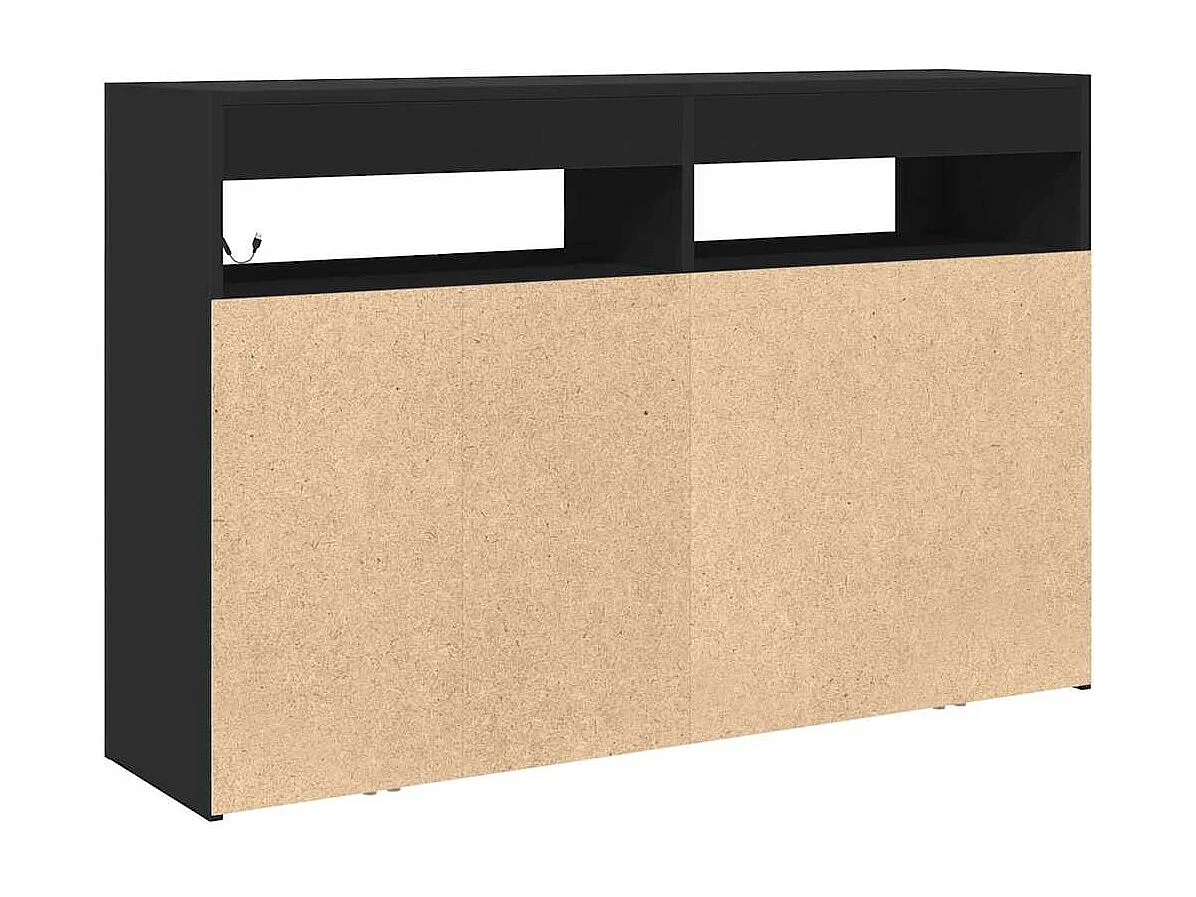 Buffet Noir 116 x 30 x 75 cm Bois d'ingénierie