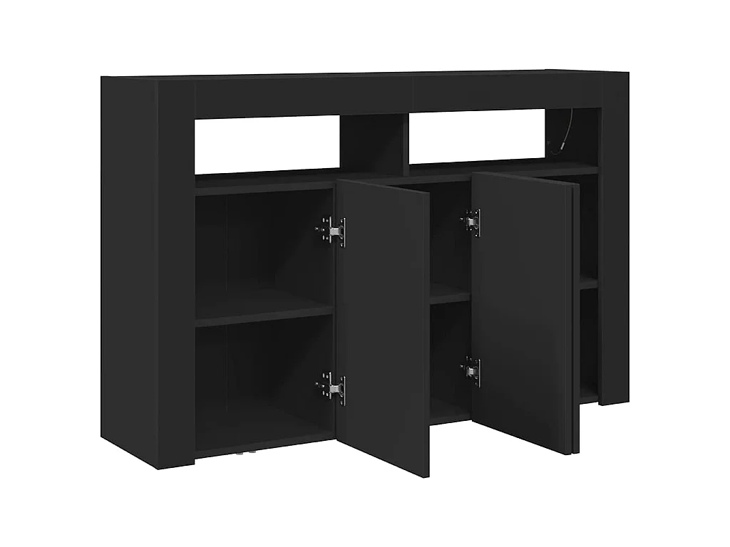 Buffet Noir 116 x 30 x 75 cm Bois d'ingénierie