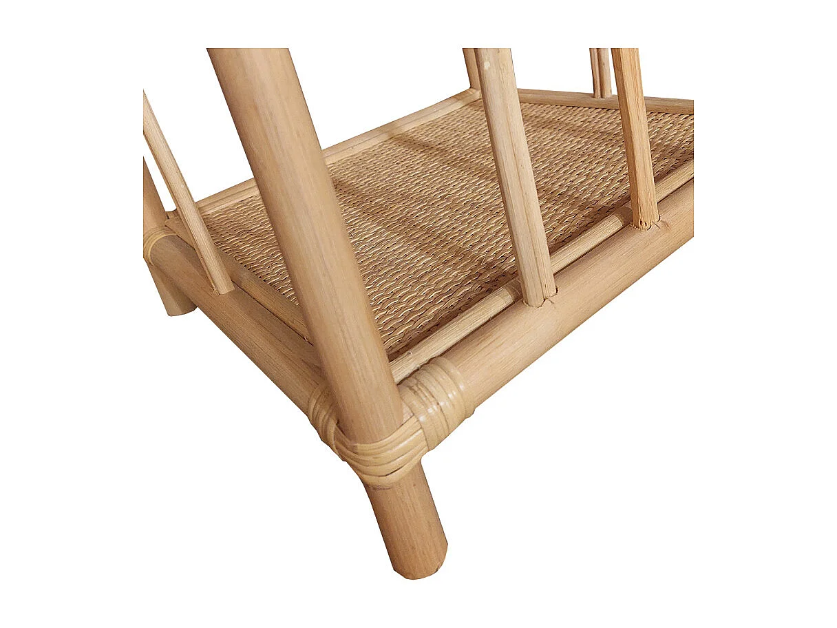 Table de chevet H. 55 cm en rotin naturel avec 3 tablettes – HAZEL