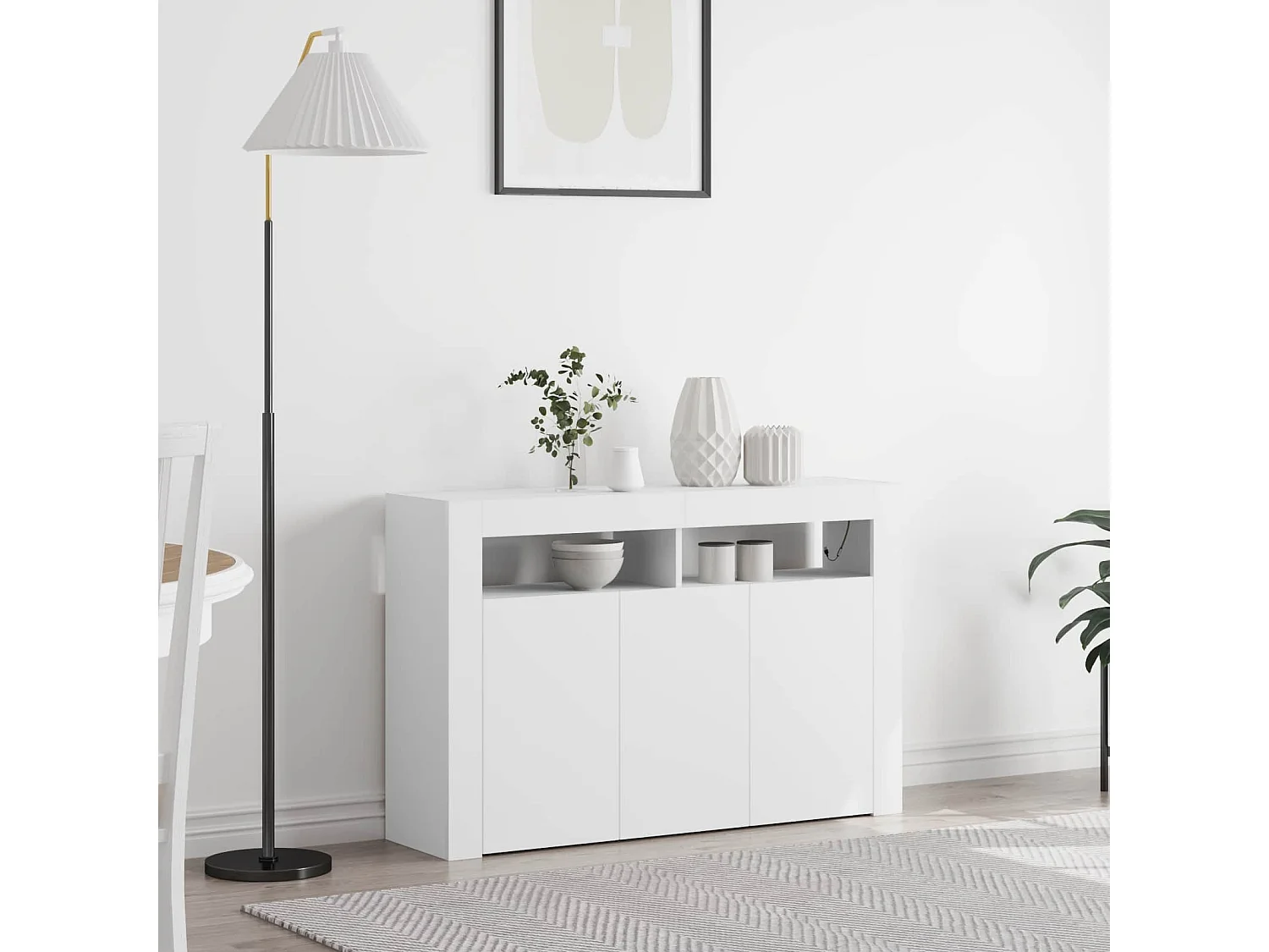Buffet Blanc 116 x 30 x 75 cm Bois d'ingénierie