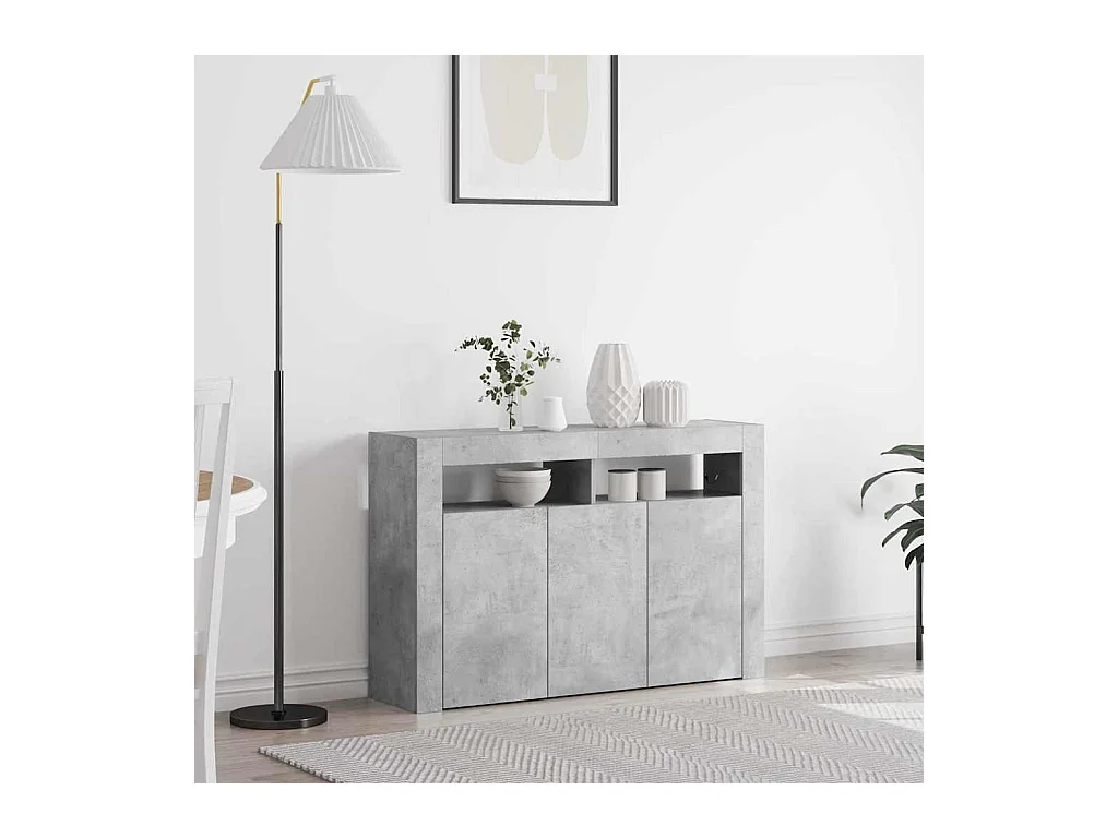 Buffet Gris béton 116 x 30 x 75 cm Bois d'ingénierie