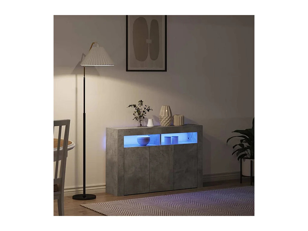 Buffet Gris béton 116 x 30 x 75 cm Bois d'ingénierie