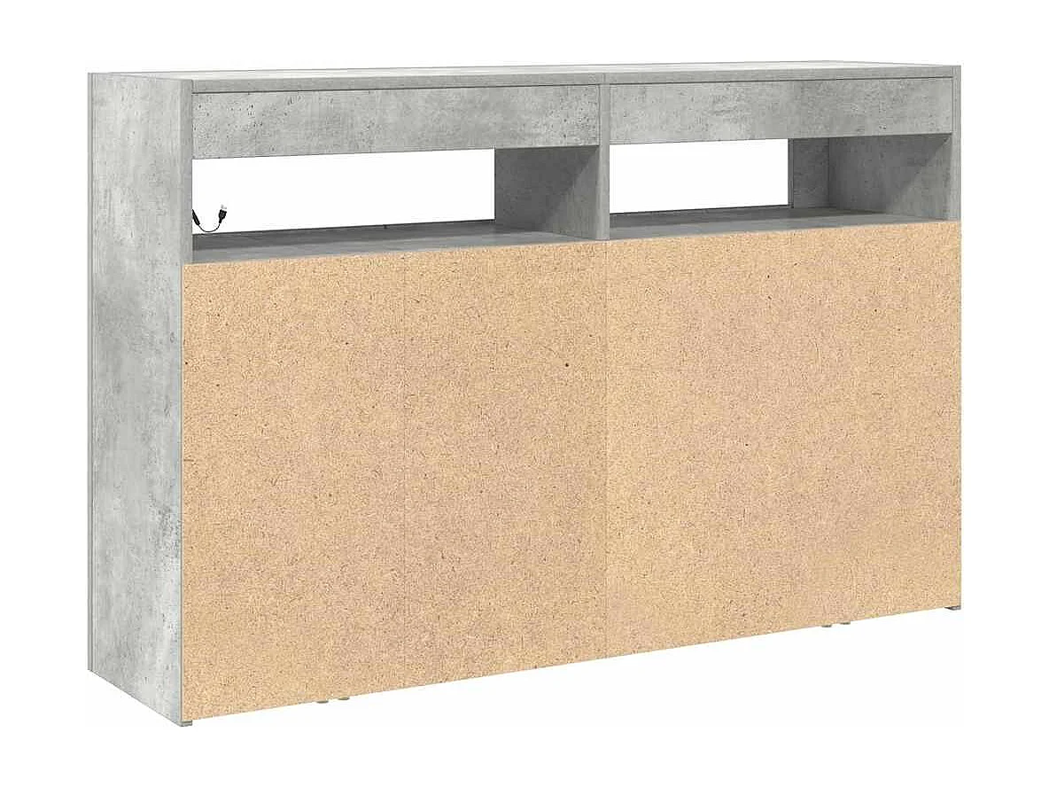 Buffet Gris béton 116 x 30 x 75 cm Bois d'ingénierie