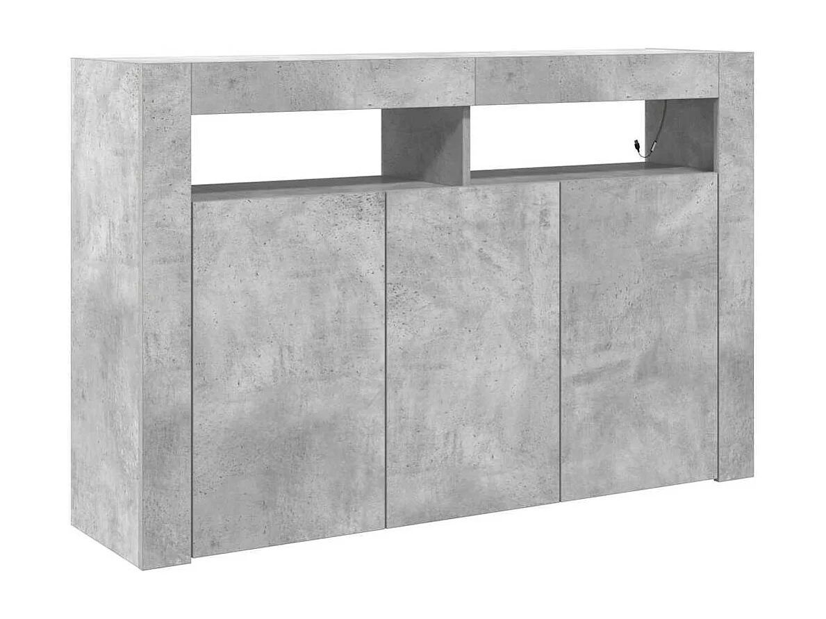 Buffet Gris béton 116 x 30 x 75 cm Bois d'ingénierie