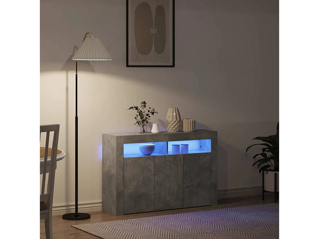 Buffet Gris béton 116 x 30 x 75 cm Bois d'ingénierie