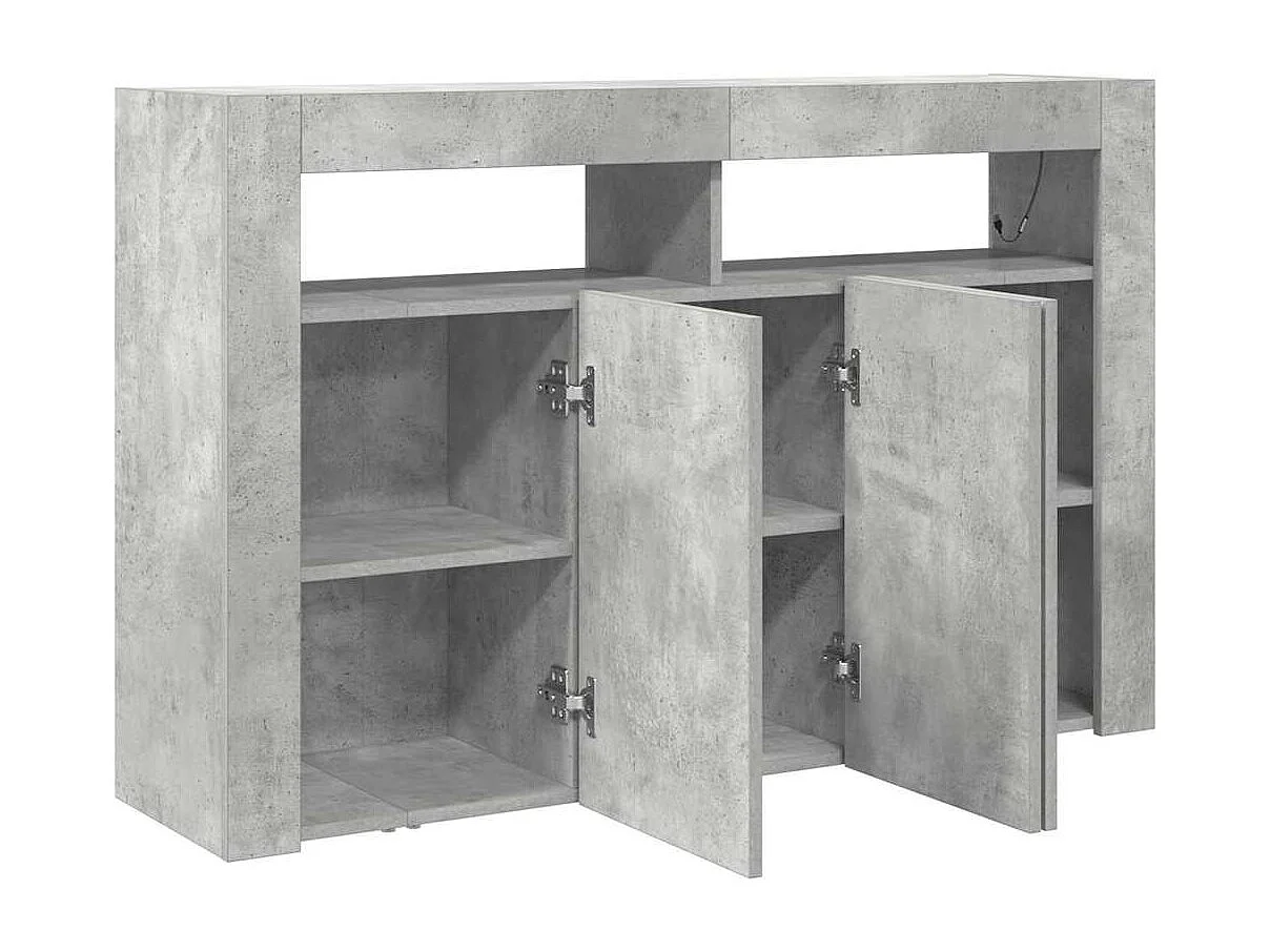 Buffet Gris béton 116 x 30 x 75 cm Bois d'ingénierie
