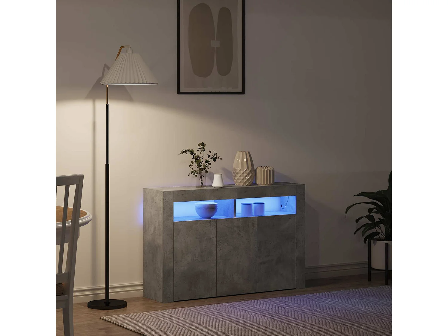 Buffet Gris béton 116 x 30 x 75 cm Bois d'ingénierie