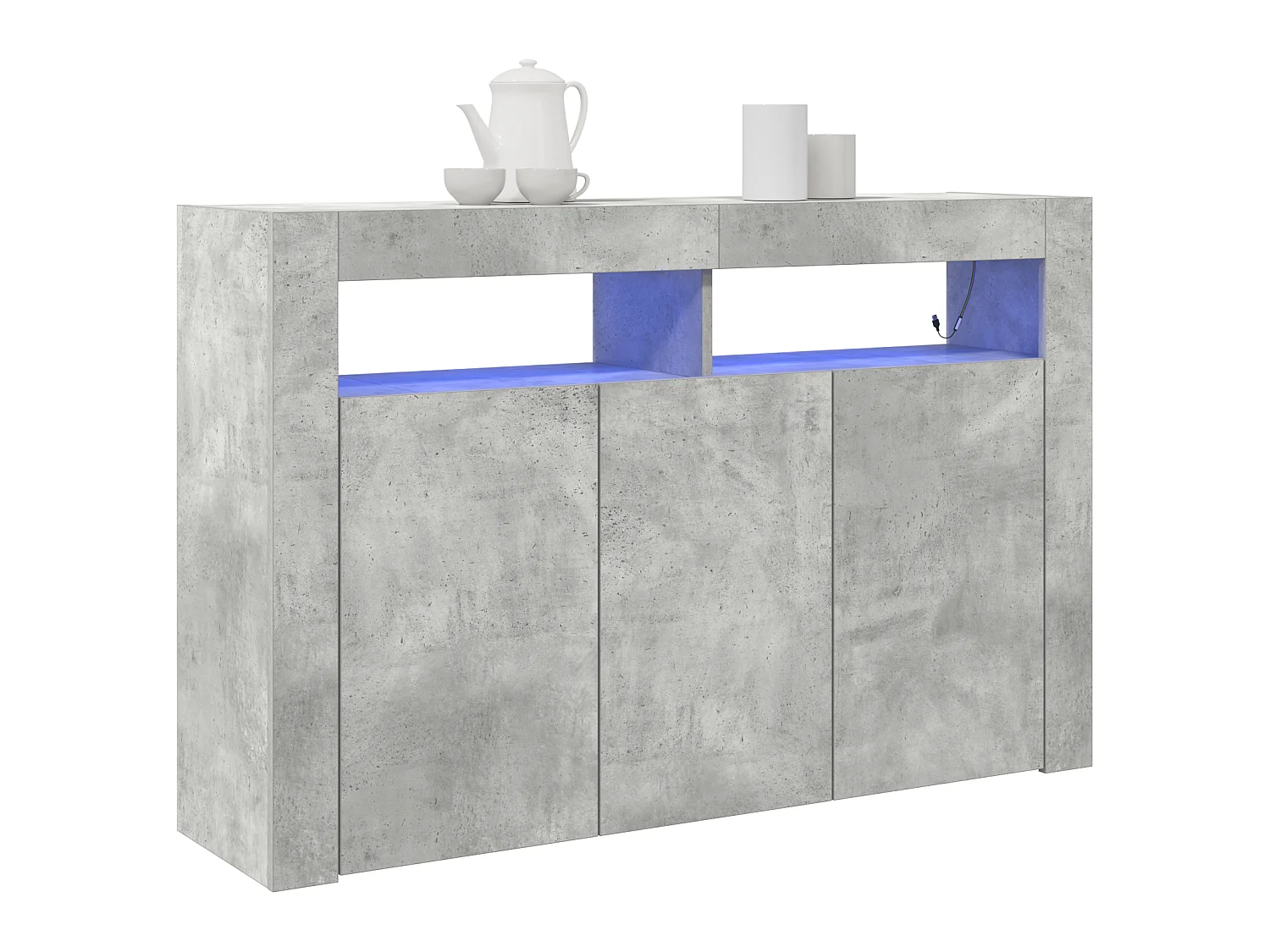 Buffet Gris béton 116 x 30 x 75 cm Bois d'ingénierie
