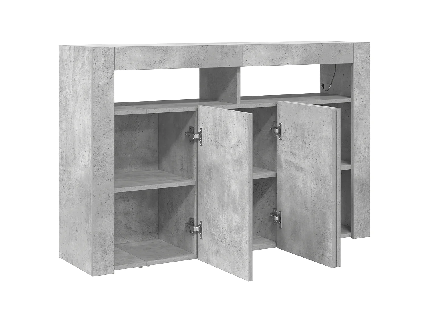 Buffet Gris béton 116 x 30 x 75 cm Bois d'ingénierie