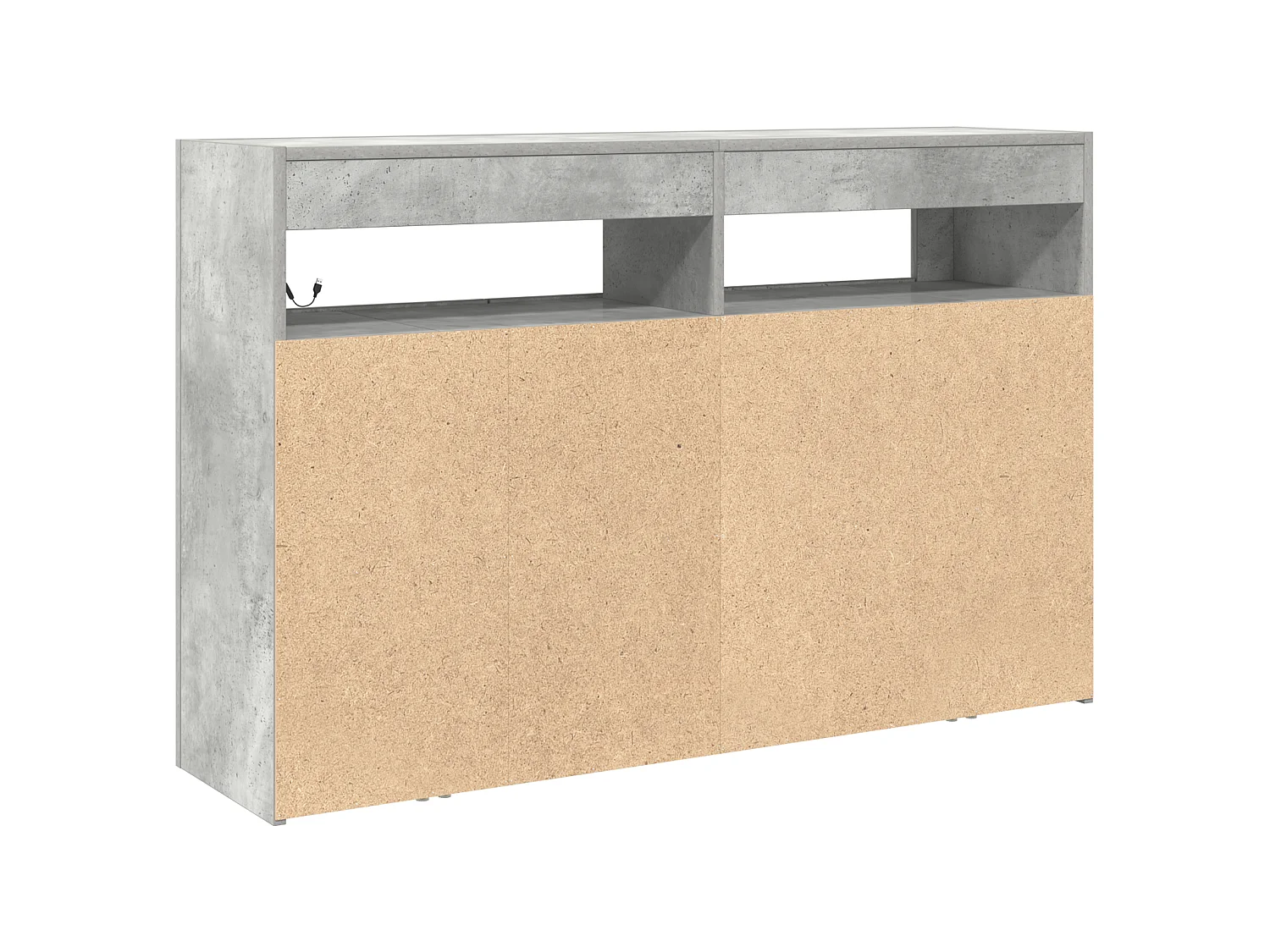Buffet Gris béton 116 x 30 x 75 cm Bois d'ingénierie