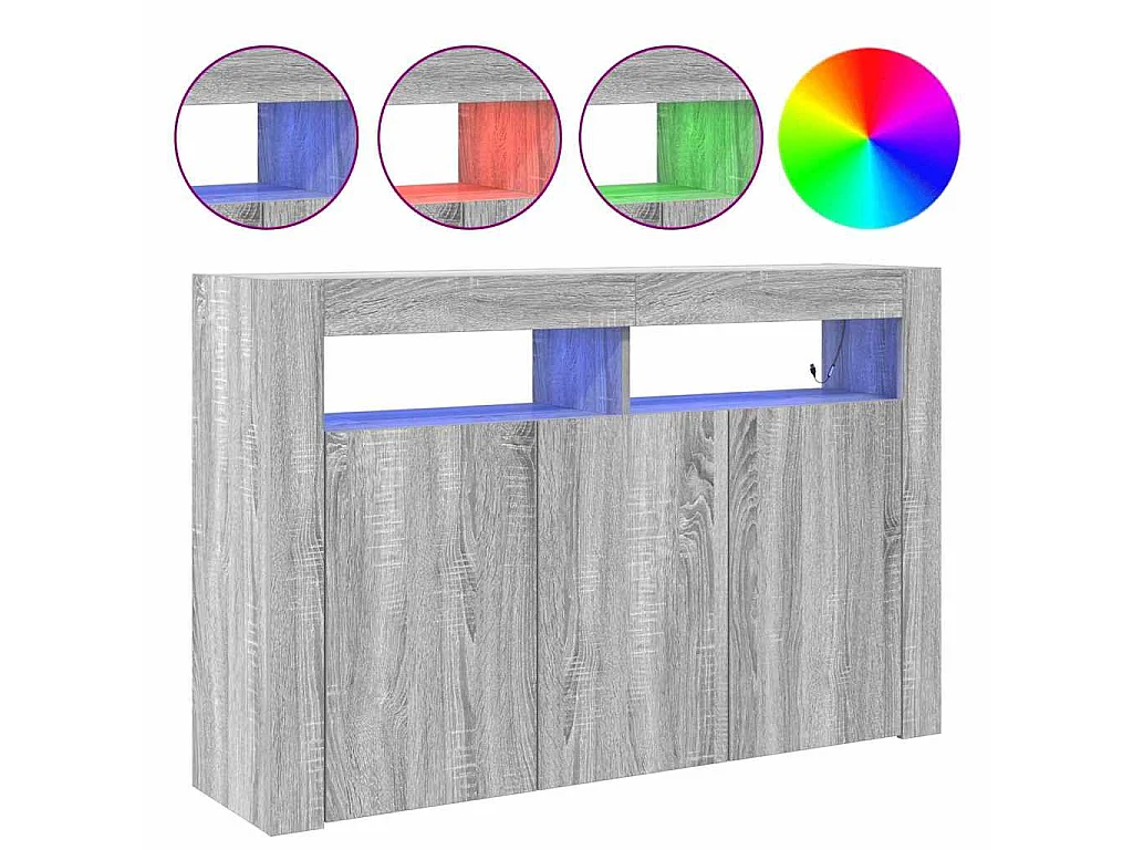 Buffet Gris Sonoma 116 x 30 x 75 cm Bois d'ingénierie