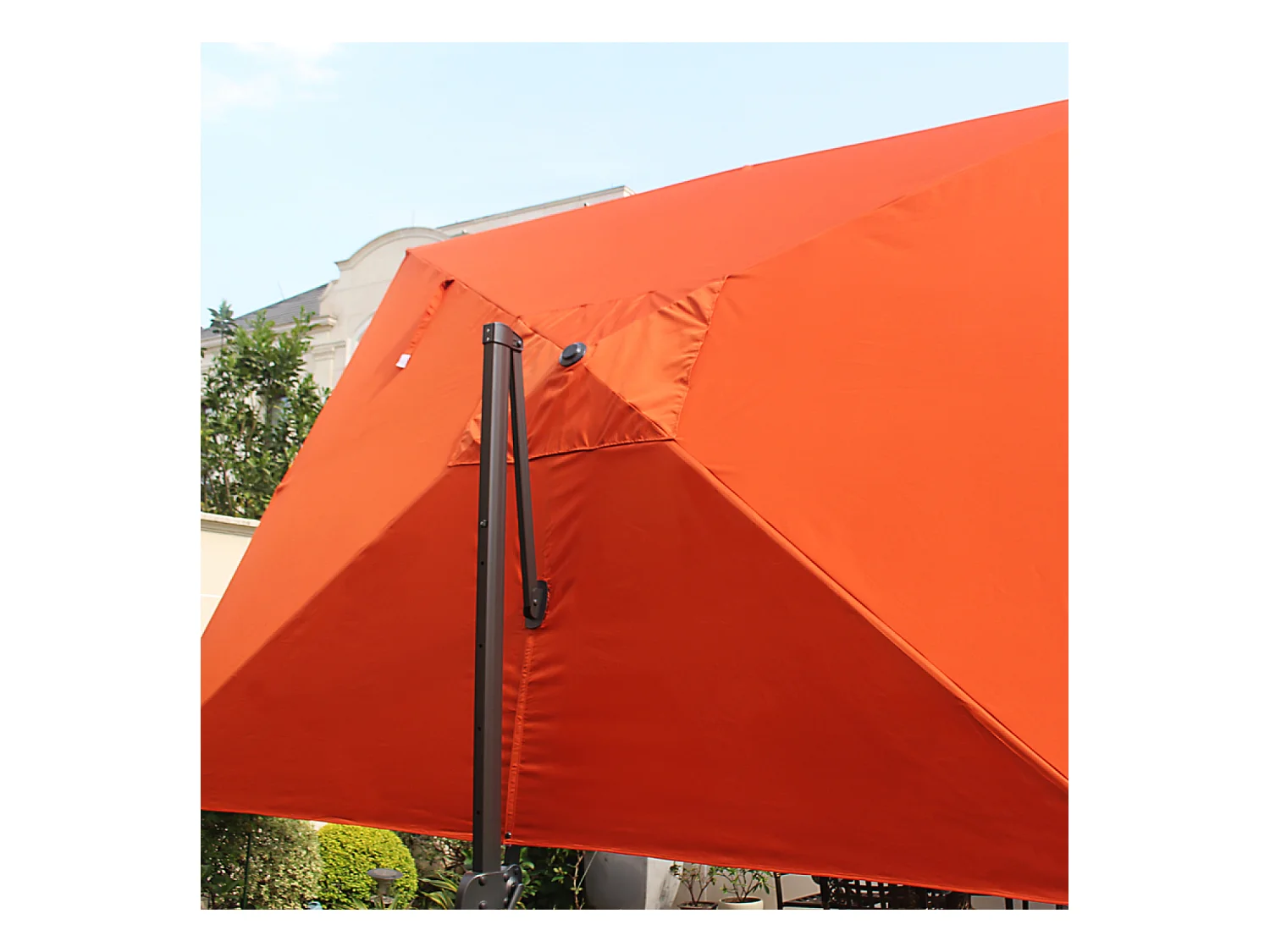 Bundle parasol 3x4m déporté rotatif terracotta + housse CESARE