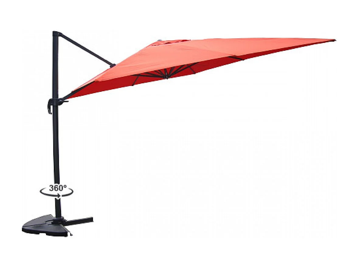 Rechthoekige 3x4m Verplaatste Draaibare Terracotta Aluminium Parasol + Hoes