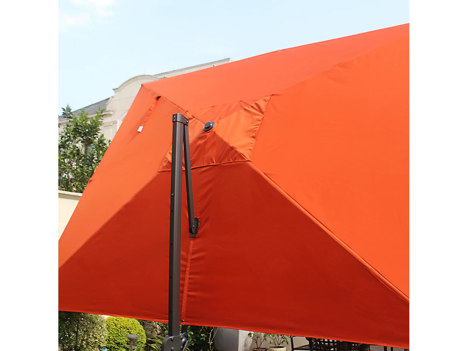 Bundle parasol 3x4m déporté rotatif terracotta + housse CESARE