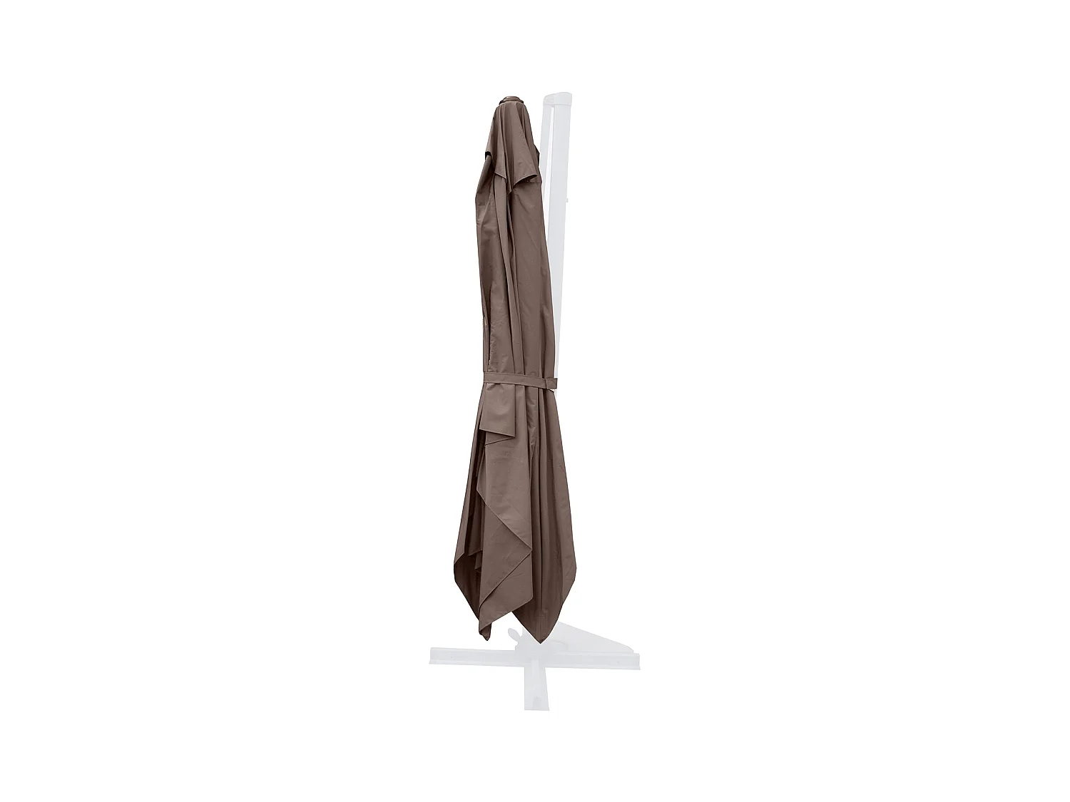 Bundle parasol rectangulaire 3x4m déporté rotatif marron aluminium + housse CESARE