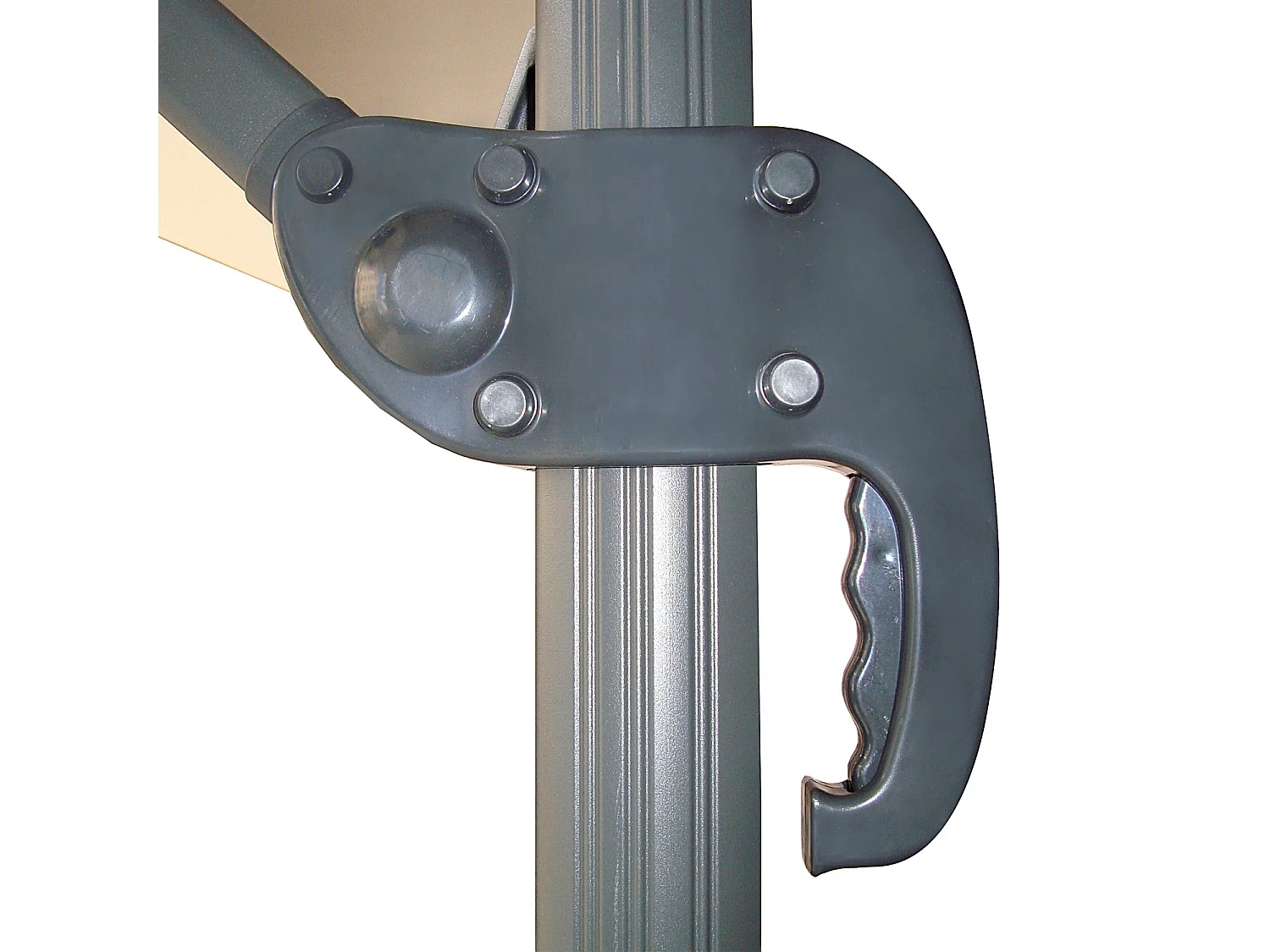 Bundle parasol rectangulaire 3x4m déporté rotatif marron aluminium + housse CESARE