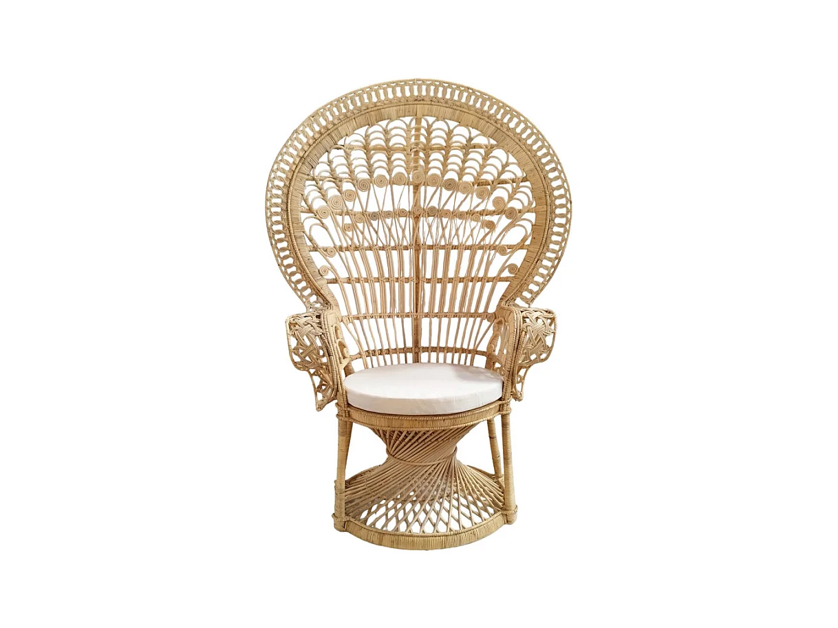 Grand fauteuil Emmanuelle en rotin naturel tressé – MAGNOLIA