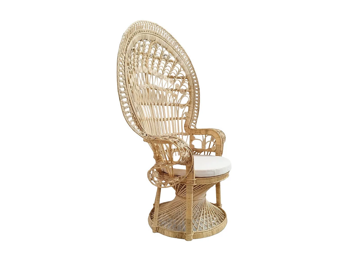 Grand fauteuil Emmanuelle en rotin naturel tressé – MAGNOLIA