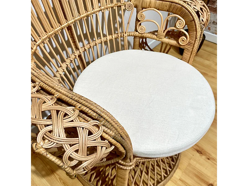 Grand fauteuil Emmanuelle en rotin naturel tressé – MAGNOLIA