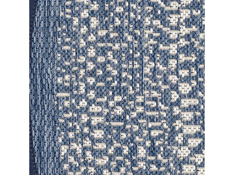 Tapis rond bleu hypoallergénique et résistant D120 cm - MEGARA 4482