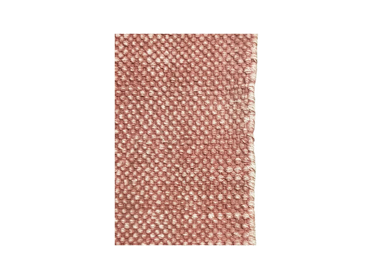 Tapis 150x200 cm tissé en coton rouge à franges - CLIFFORD 2987