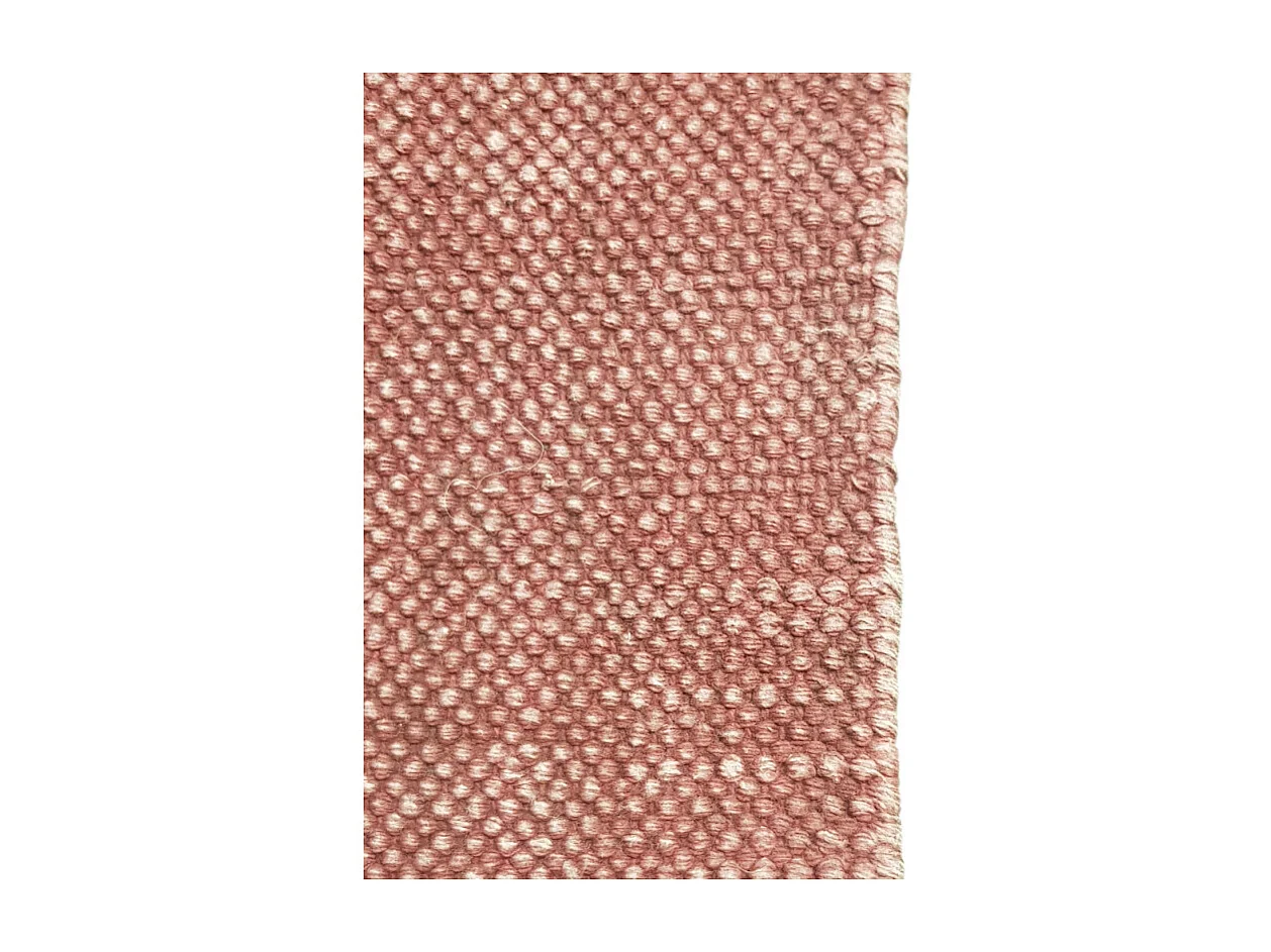 Tapis 150x200 cm tissé en coton rouge à franges - CLIFFORD 2987