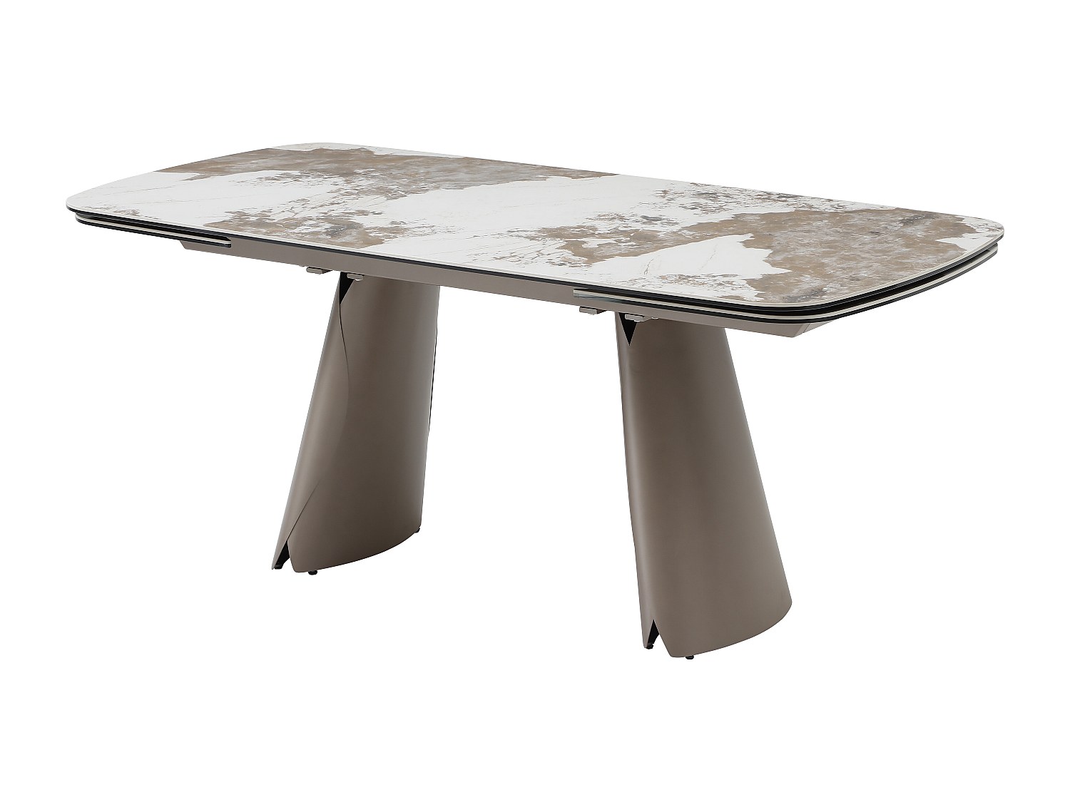 Esstisch ausziehbar 6-10 Personen - Keramik, Sicherheitsglas & Metall Bronz günstig online kaufen