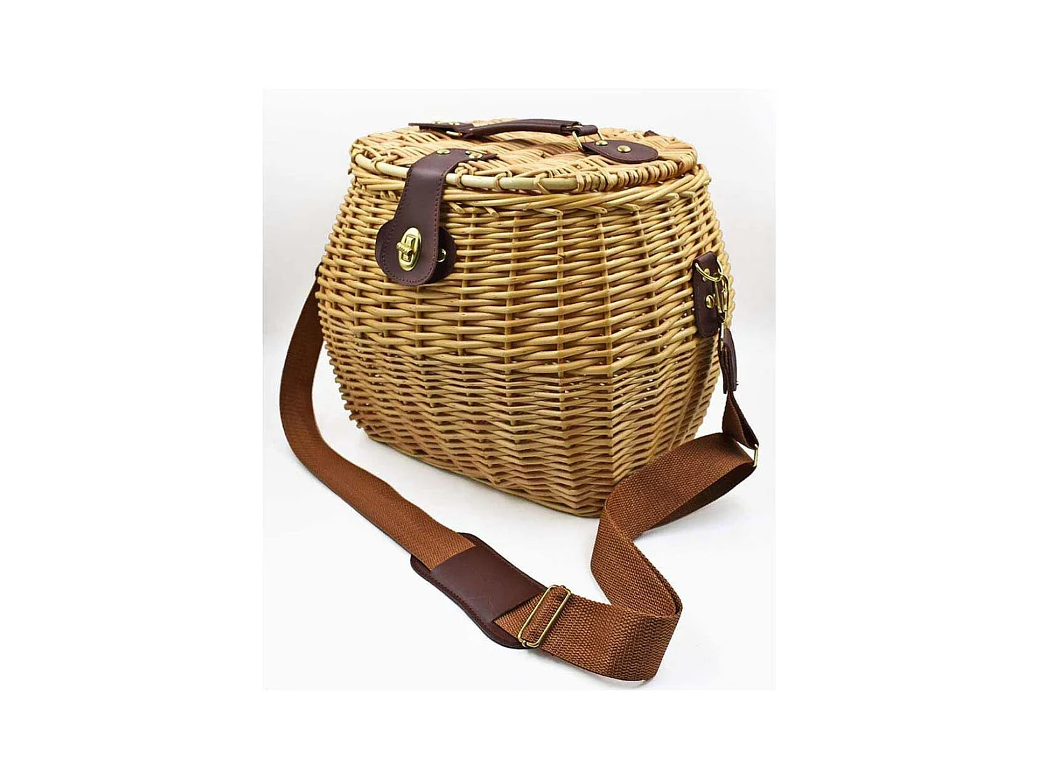 Cesta de setas, cesta de mimbre con bandolera cm 29 x 25 x h 28