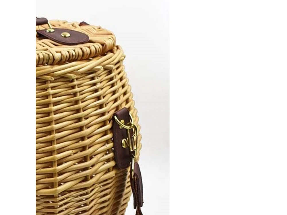 Paddenstoelenmand, rieten mand met schouderriem cm 29 x 25 x h 28