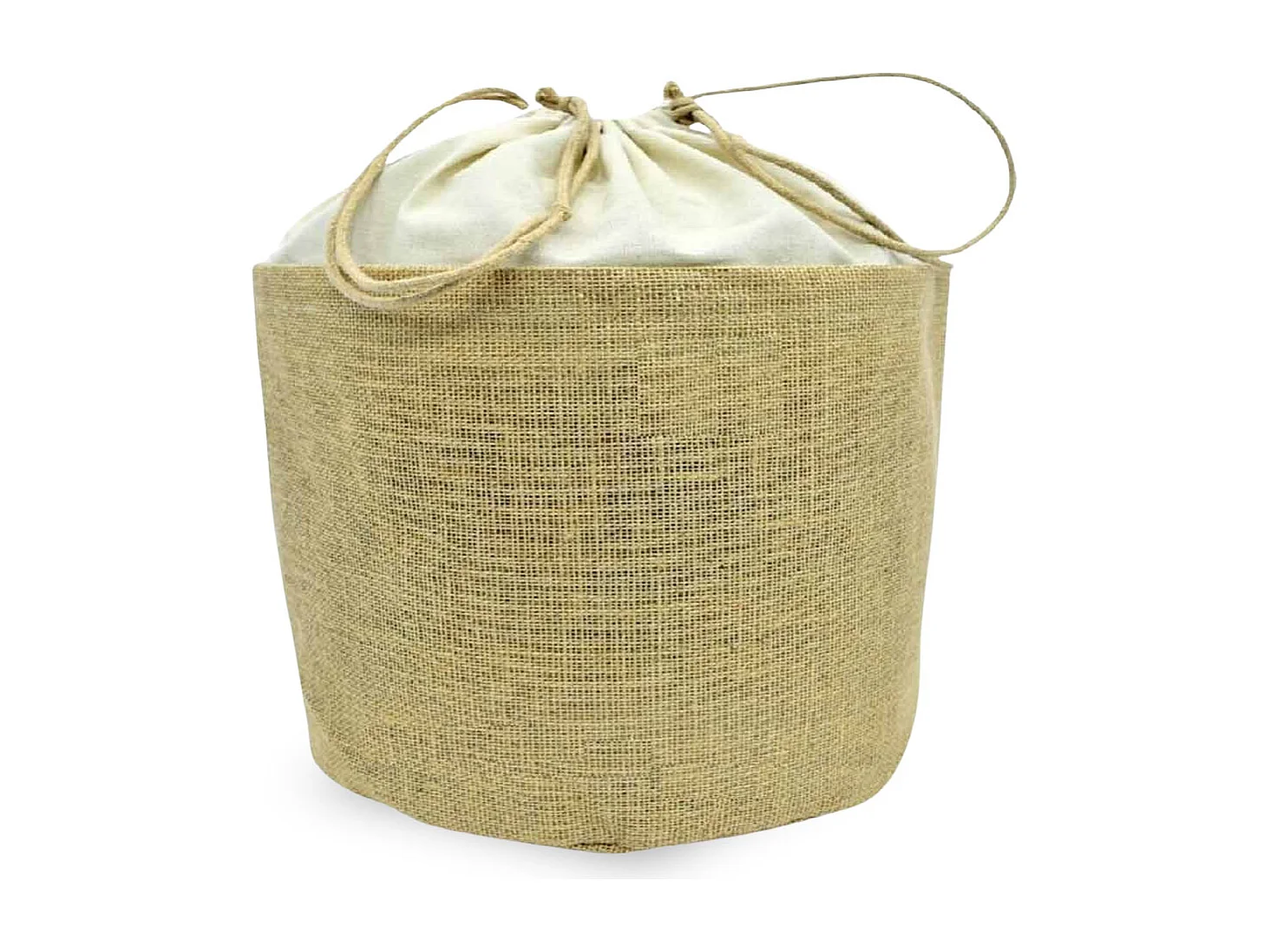 Lot de 10 sacs ronds en jute avec fermeture à cordon h 26 cm x 25 cm résistant