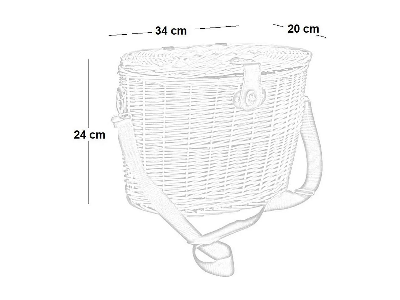 Paddenstoelenmand met schouderriem cm 34 x 20 x h 24 ovaal