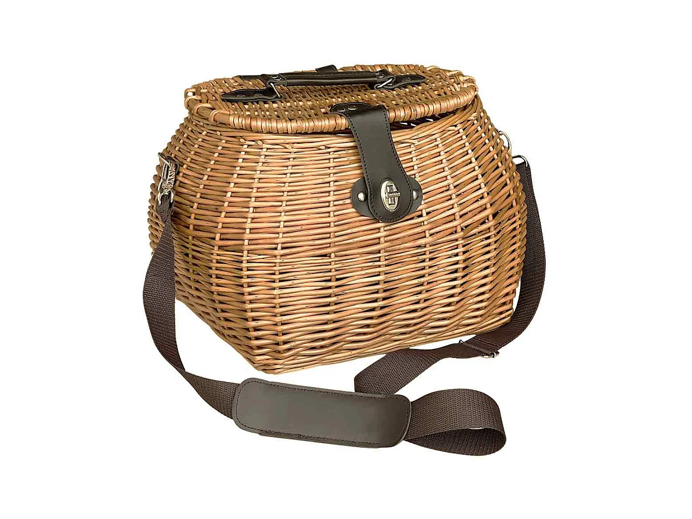 Panier à champignons en osier avec bandoulière cm 32 x 27 x h 26 lux