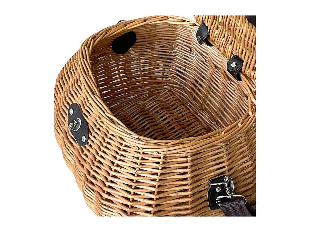 Panier à champignons en osier avec bandoulière cm 32 x 27 x h 26 lux