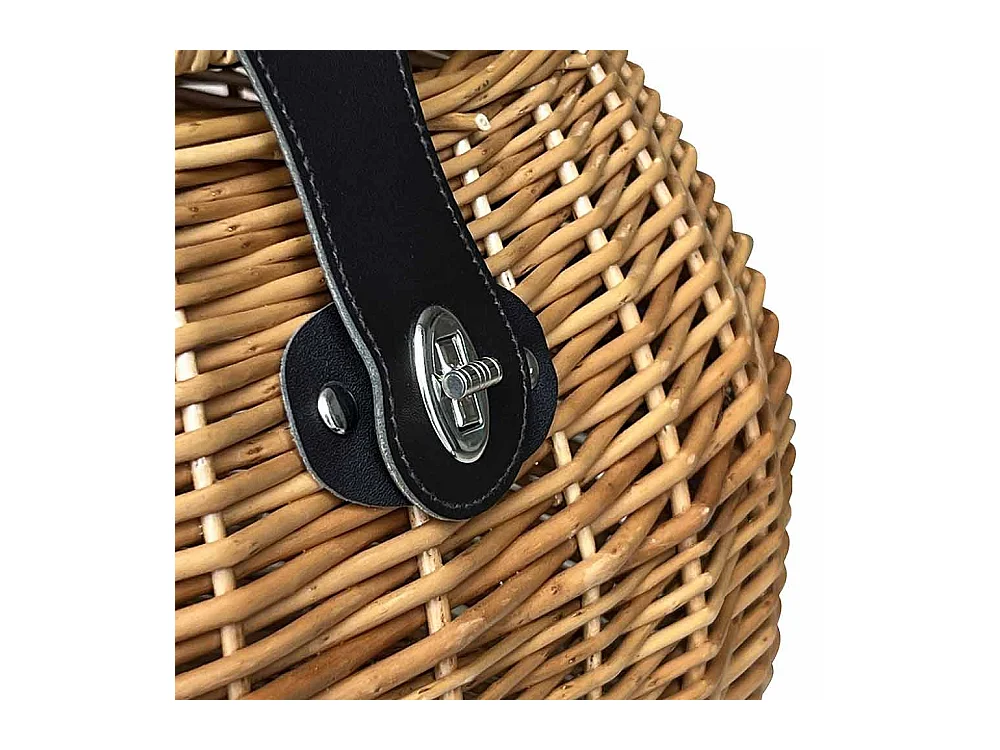 Panier à champignons en osier avec bandoulière cm 32 x 27 x h 26 lux