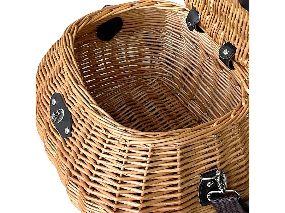 Panier à champignons en osier avec bandoulière cm 32 x 27 x h 26 lux