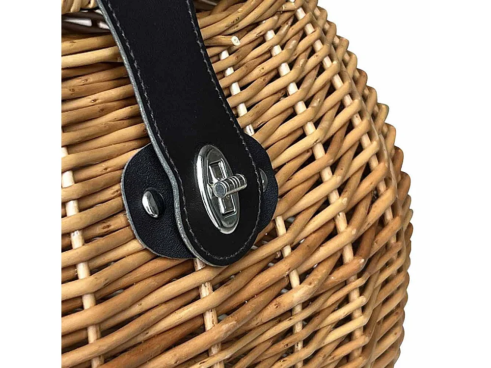 Panier à champignons en osier avec bandoulière cm 32 x 27 x h 26 lux