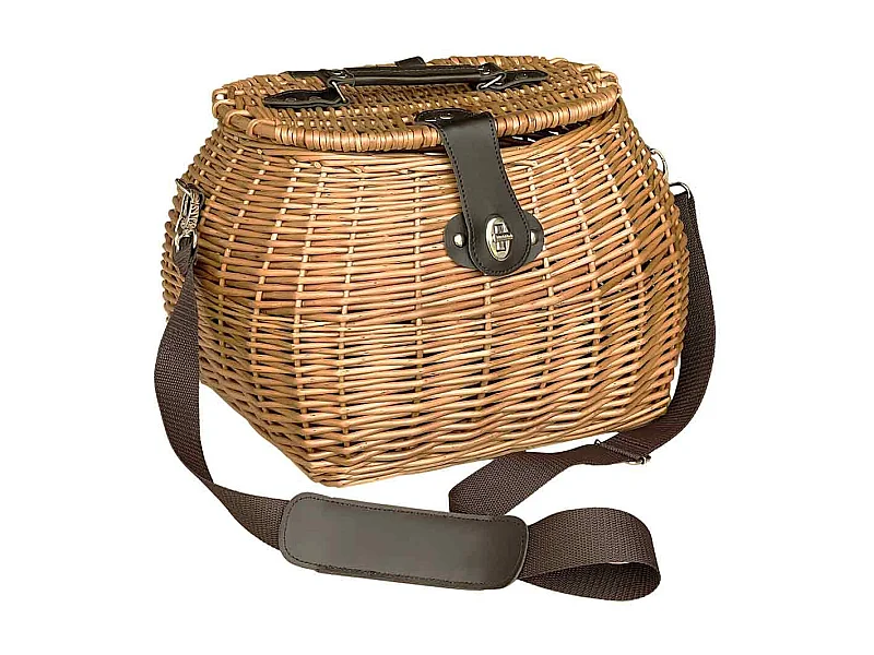 Panier à champignons en osier avec bandoulière cm 32 x 27 x h 26 lux