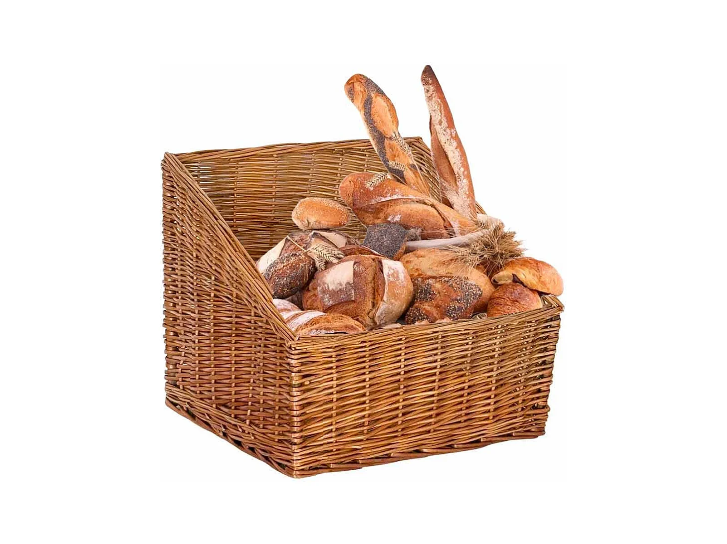 Corbeille à pain carrée en osier 45 x 45 cm h 40