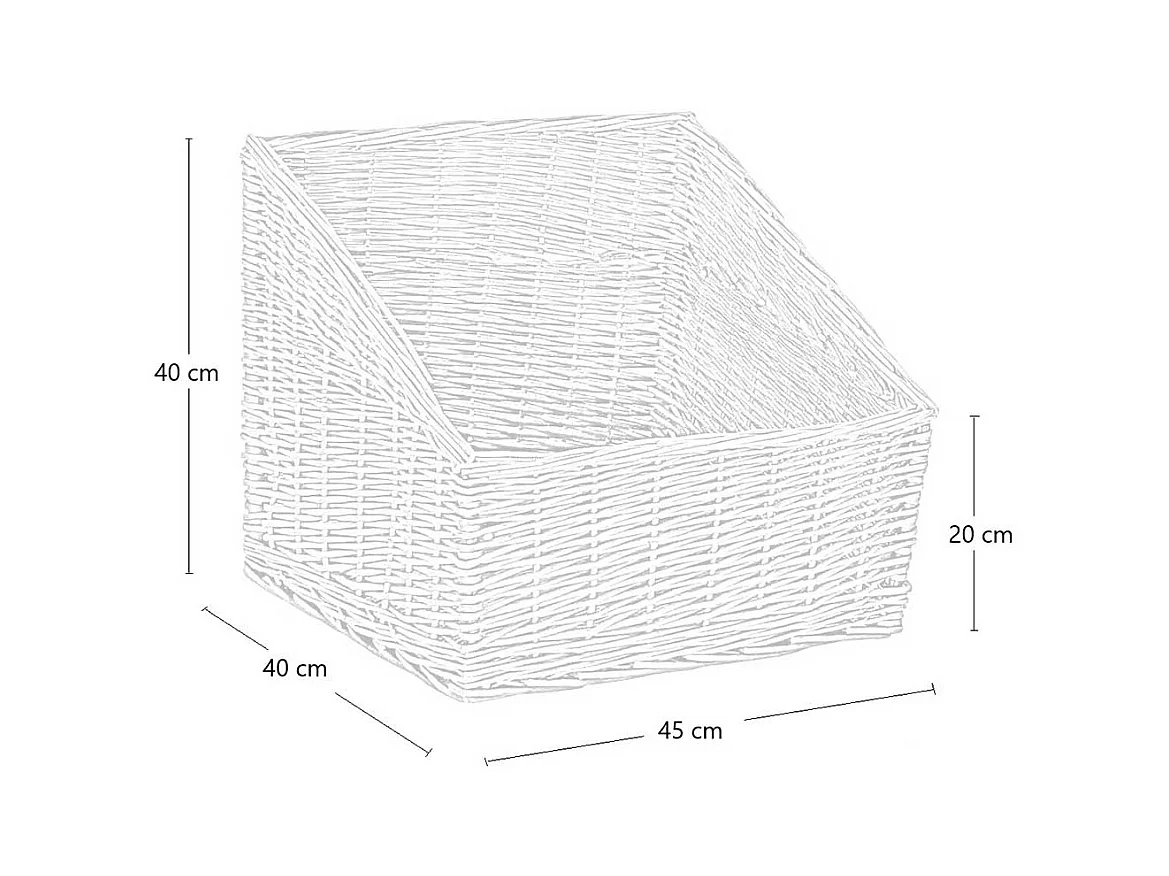 Corbeille à pain carrée en osier 45 x 45 cm h 40