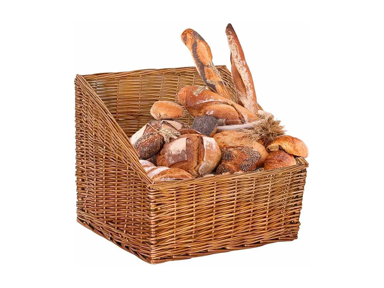 Corbeille à pain carrée en osier 45 x 45 cm h 40