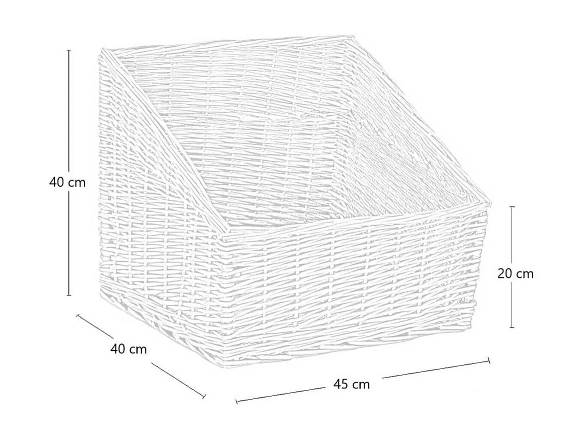 Corbeille à pain carrée en osier 45 x 45 cm h 40