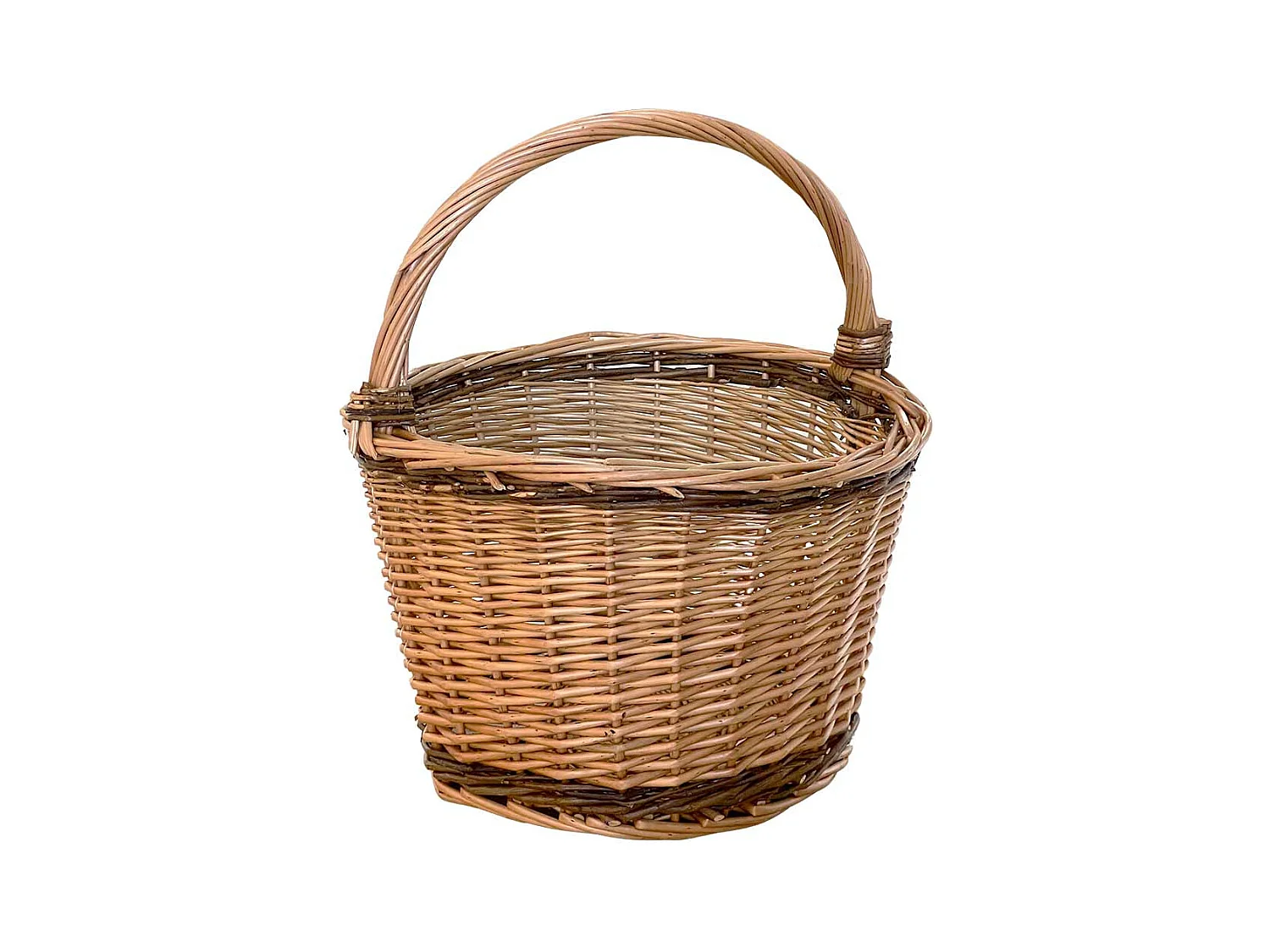 Panier rond en osier Flavia avec anse cm 34 x h 26