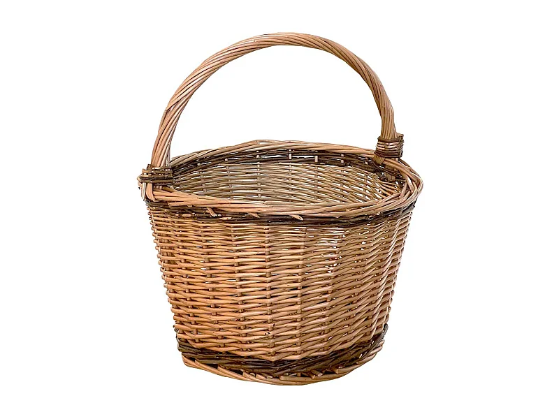 Panier rond en osier Flavia avec anse cm 34 x h 26