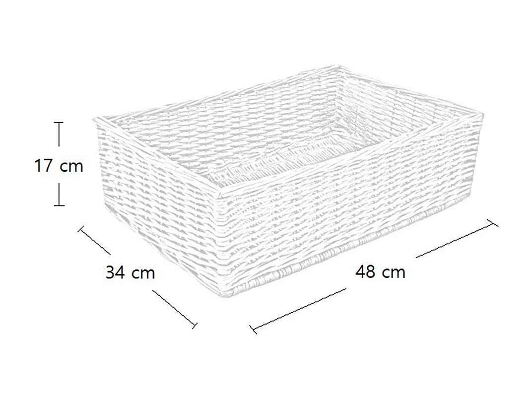 Cesta espositore portapane in vimini rettangolare cm 48 x 34 h 17