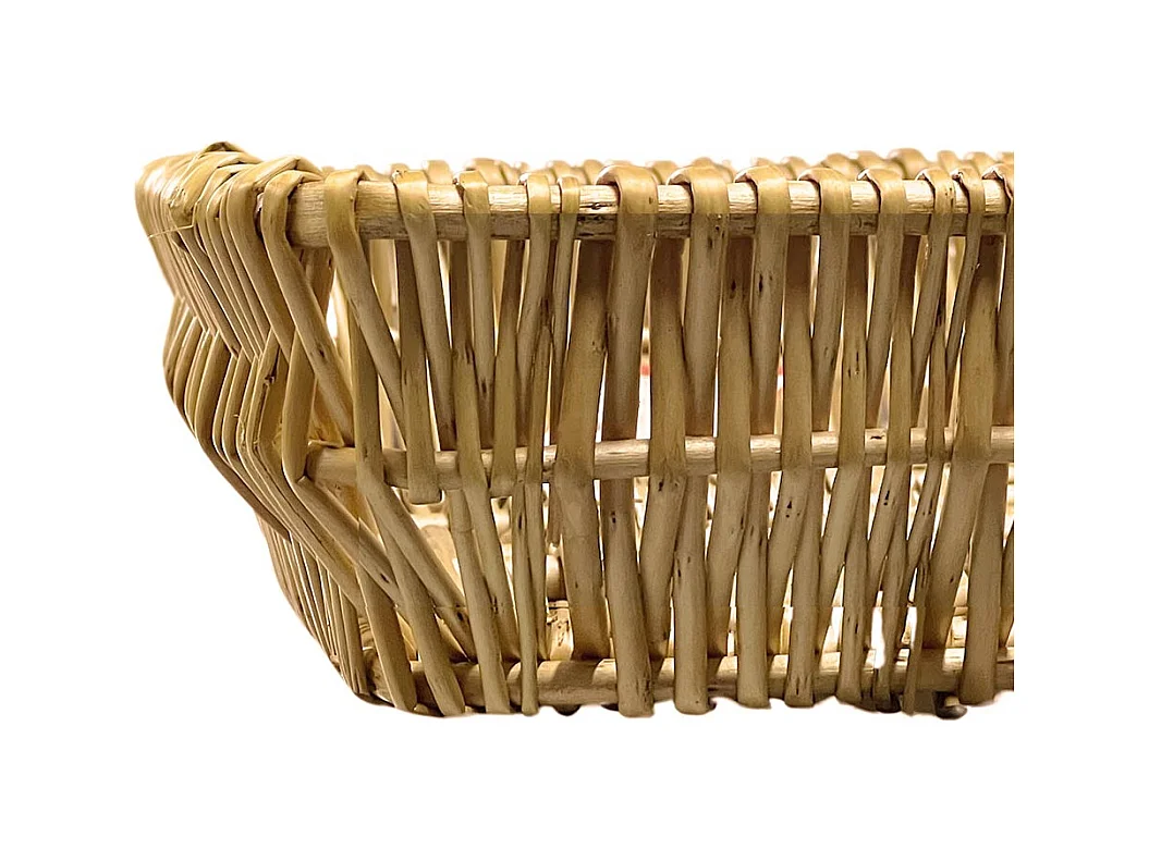 Cesta de pan rectangular de mimbre expositor cm 44,5 x 35 h cm 9