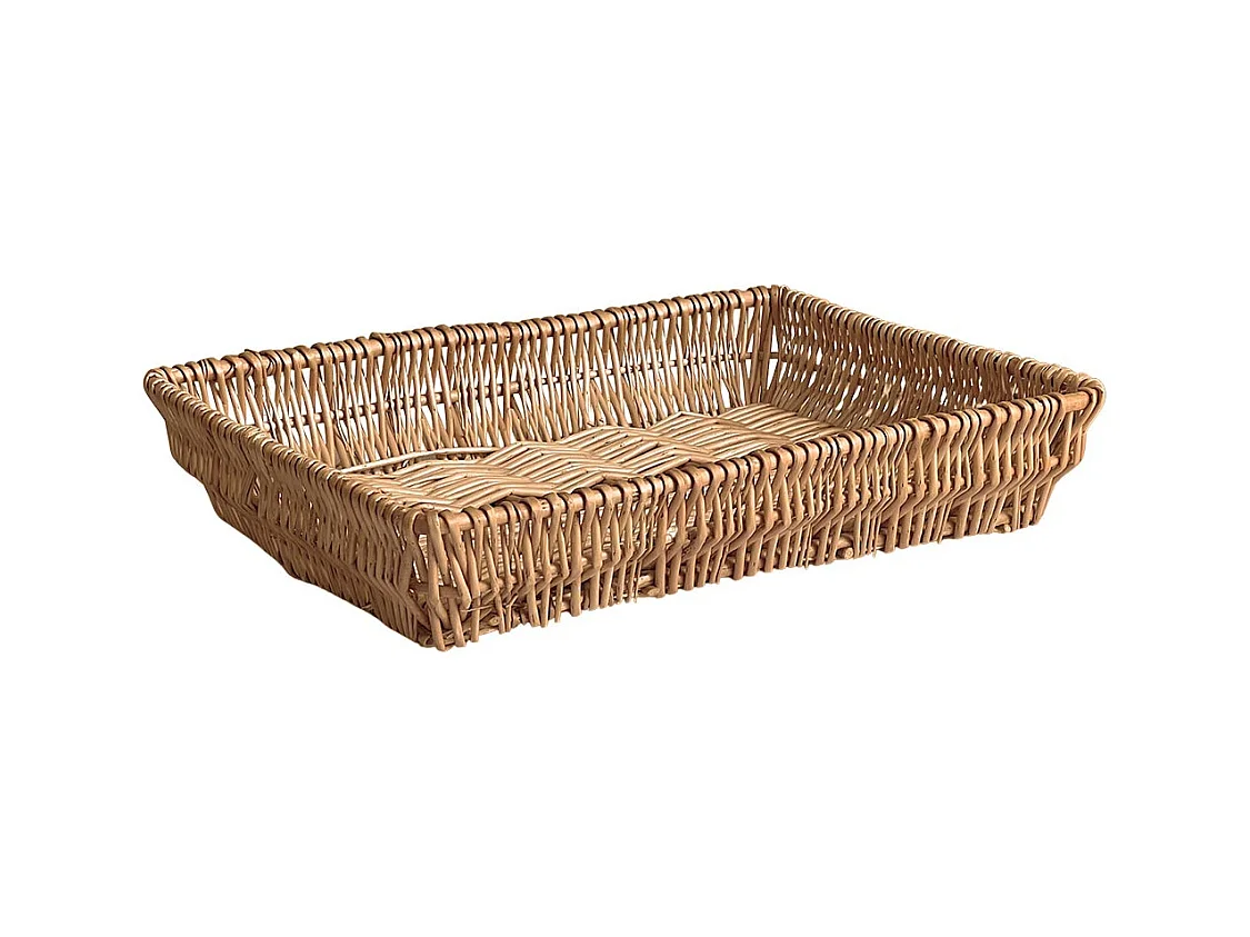 Cesta de pan rectangular de mimbre expositor cm 44,5 x 35 h cm 9